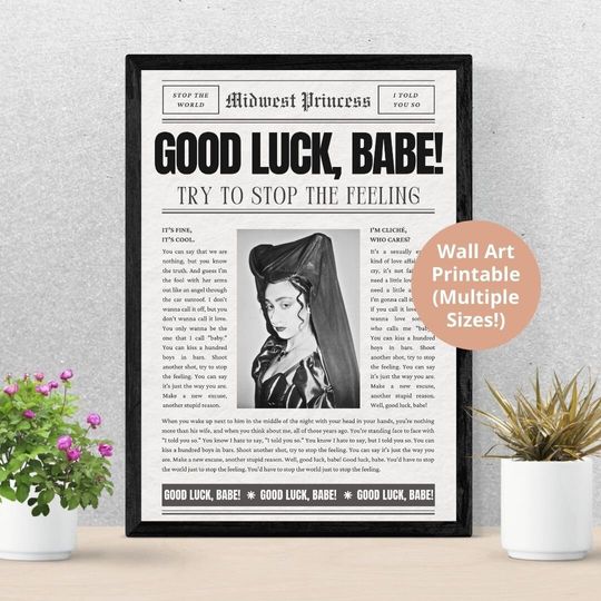 Good Luck, Babe Newspaper Chappell Roan Poster