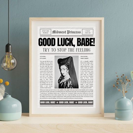 Good Luck, Babe Newspaper Chappell Roan Poster