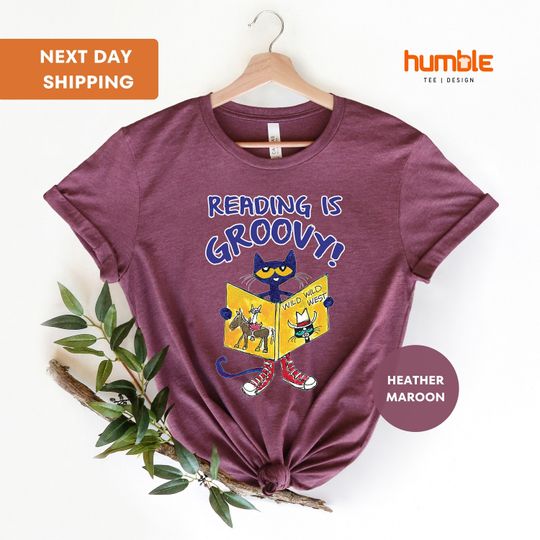 Reading is Groovy Pete Cat Shirt, Cat Lover Shirt, Groovy Shirt