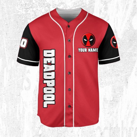 Personalize Deadpool Black Red Awesome, Custom Name Superhero
