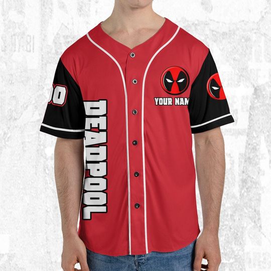 Personalize Deadpool Black Red Awesome, Custom Name Superhero