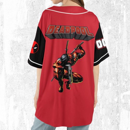 Personalize Deadpool Black Red Awesome, Custom Name Superhero