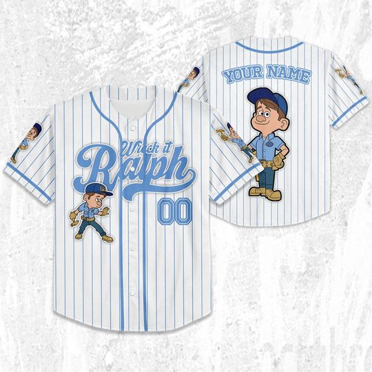 Personalized Disney Wreck it Ralph Felix Simple Stripe Baseball Jersey