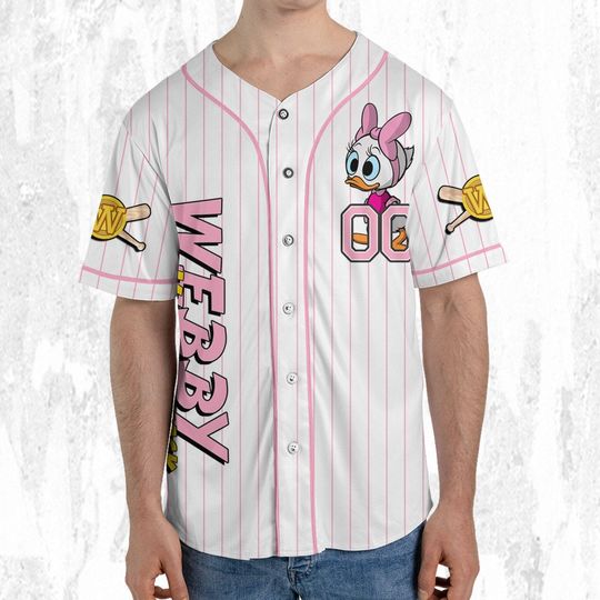 Personalized Disney Ducktales Webby Classic Binding Baseball Jersey