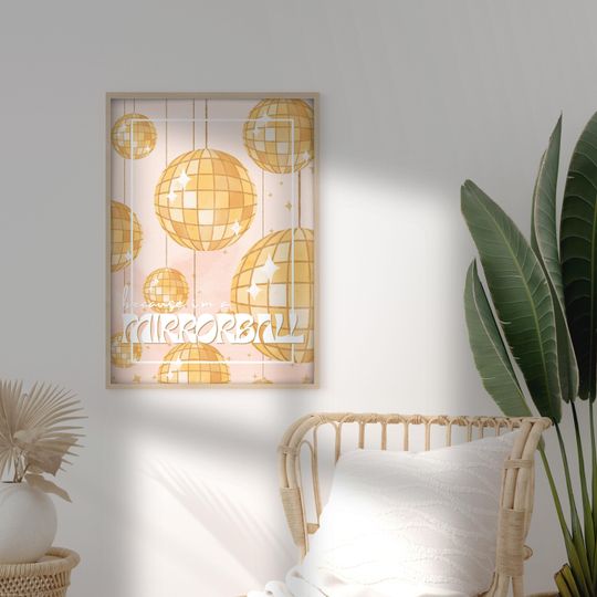 Mirrorball Poster | Retro Y2K style | Printable Wall Art