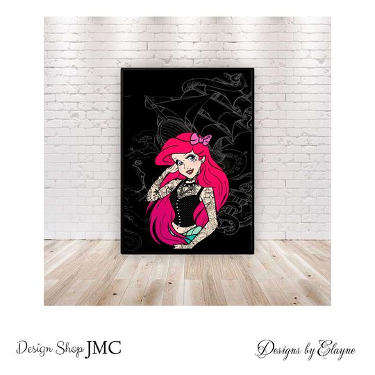 Little Mermaid Wall Art Poster Decor, Disney Princess Posters