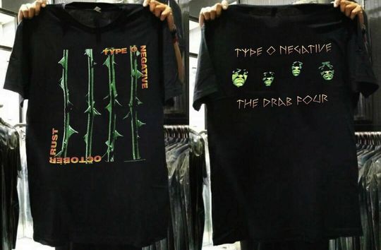 Type O Negative October Rust The Drab Four 1996 T-Shirt, 90s Type O Negative Music Band T-Shirt