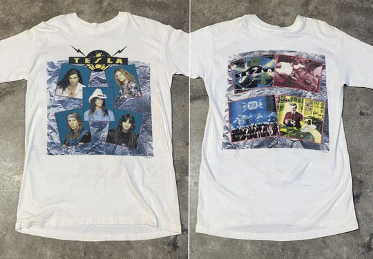 Tesla T-Shirt, Tesla Rock Band Tour 1992 T-Shirt