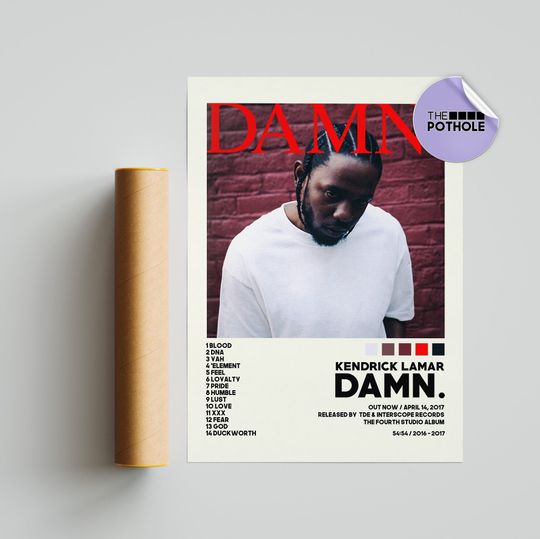 Kendrick Lamar DAMN. / Kendrick Lamar Posters / Damn Poster/ Album Cover Poster