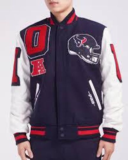Houston Football Texans Baseball Jacket, (Not Leather)