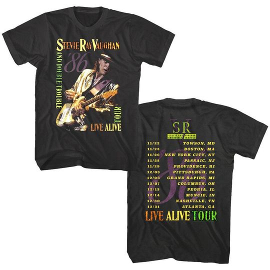 Stevie Ray Vaughan & Double Trouble LIVE ALIVE Tour 1986 T-Shirt