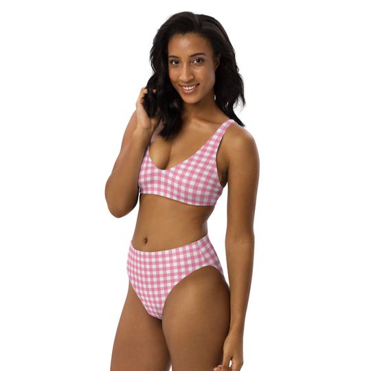 Pink Gingham Vintage Two Piece Swimsuit