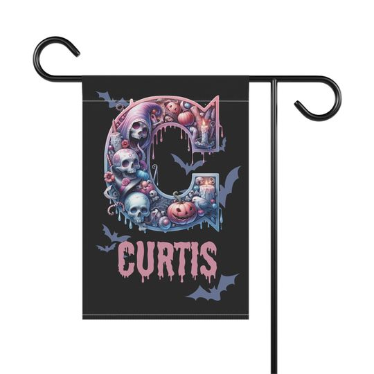 Personalized Halloween Garden Flag with Spooky Gothic Details