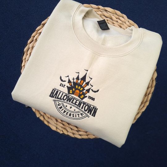 HalloweenTown Embroidered Sweatshirt, Vintage Halloween Crewneck