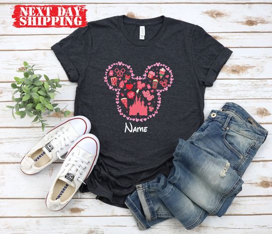 Custom Disney Valentines Day Couple Shirts