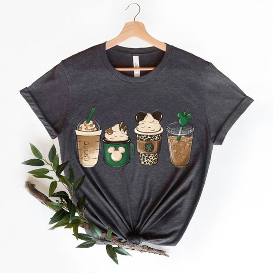 Starbucks And Disney Shirt, Disney Coffee Shirt, Mickey Mouse Head Shirt