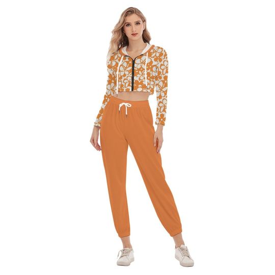 Women's Crop Hoodie Sports Set