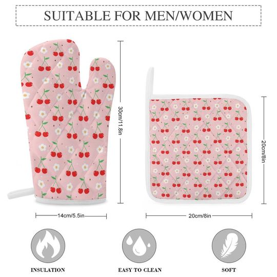Oven Mitts & Pot Holder Set of 3 (Multi-image Splicing)
