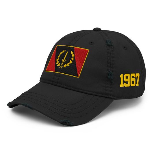 Black American Heritage Flag Embroidered Distressed Cap