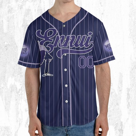 Custom Disney Inside Out Ennui Simple Navy Baseball Jersey, Disney Baseball Jersey