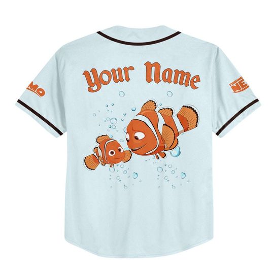Personalized Disney Finding Nemo Marlin And Nemo, Disney Baseball Jersey Sports