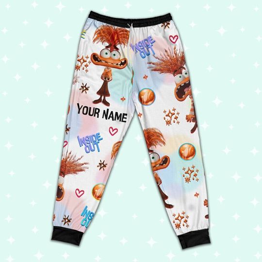 Custom Disney Inside Out Anxiety Orange Color Pajamas Set