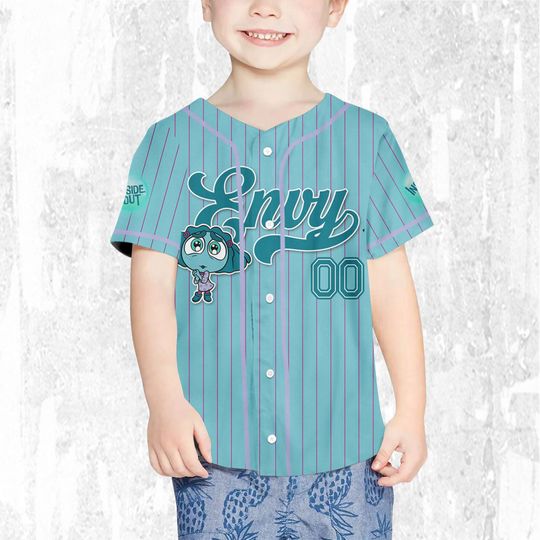 Custom Disney Inside Out Envy Simple Green Baseball Jersey, Disney