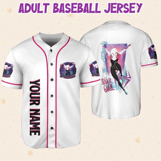 Personalize Spider Gwen, Disney Baseball Jersey