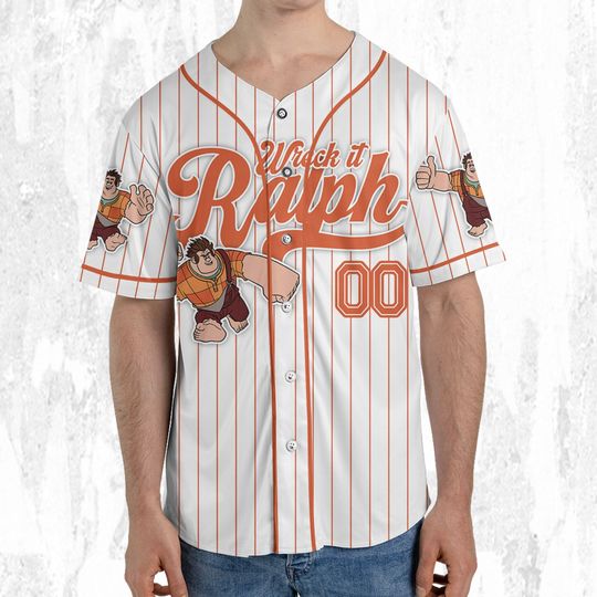 Custom Disney Wreck it Ralph Simple Stripe Jersey, Disney Baseball Jersey