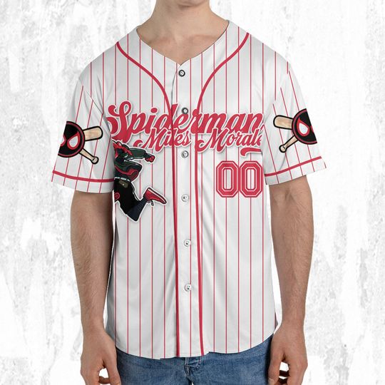 Custom Disney Spiderman Spiderverse Miles Morales Baseball Jersey