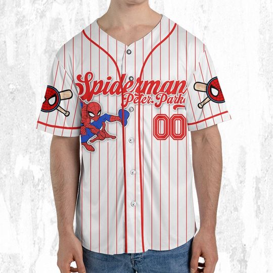 Custom Disney Spiderman Spiderverse Peter Parker Baseball Jersey
