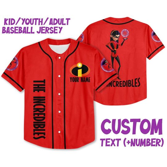 Personalized Disney The Incredibles Violet Parr Baseball Jersey