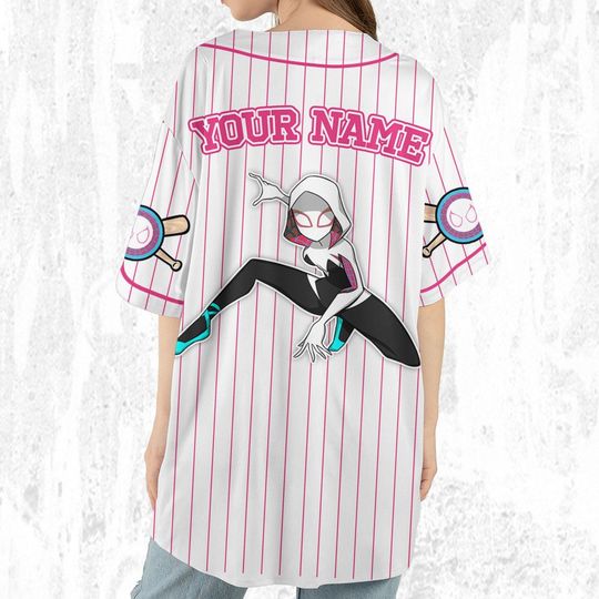 Custom Disney Spiderman Spiderverse SpiderGwen Baseball Jersey