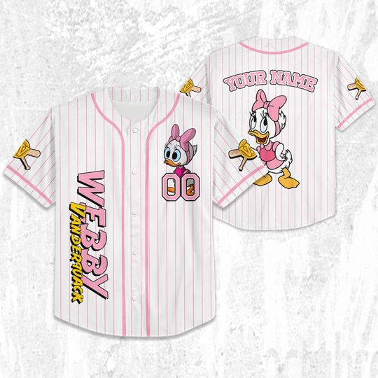 Custom Ducktales Webby Classic Binding Jersey, Disney Baseball Jersey Sports