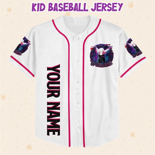 Personalize Spider Gwen, Disney Baseball Jersey
