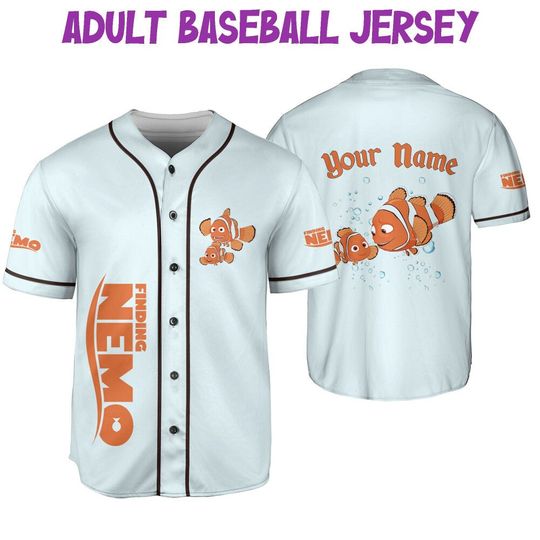 Personalized Disney Finding Nemo Marlin And Nemo, Disney Baseball Jersey Sports