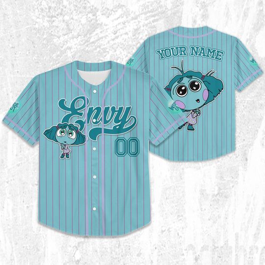 Custom Disney Inside Out Envy Simple Green Baseball Jersey, Disney