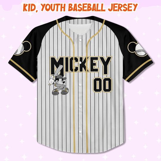 Personalize Disney Mickey Black Grey Color Jersey, Personalized Disney