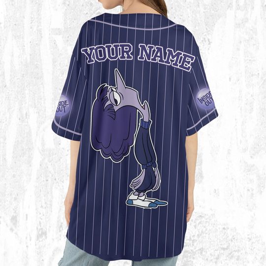 Custom Disney Inside Out Ennui Simple Navy Baseball Jersey, Disney Baseball Jersey