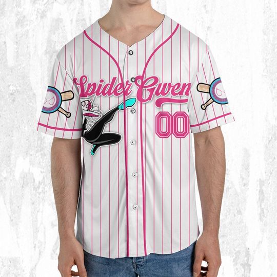 Custom Disney Spiderman Spiderverse SpiderGwen Baseball Jersey