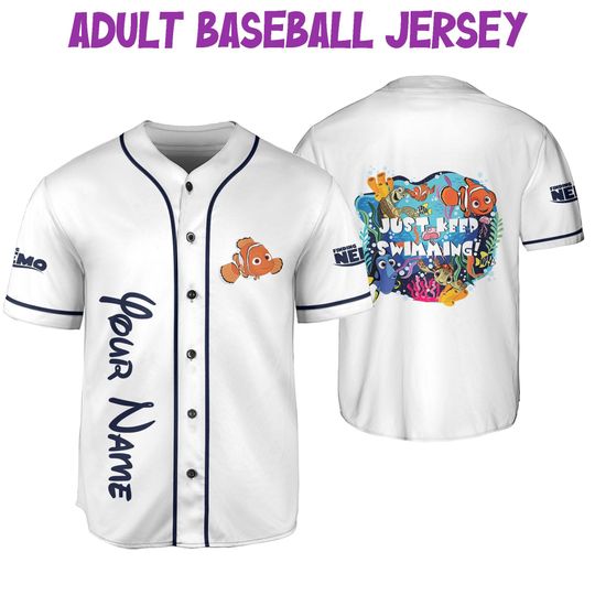 Personalized Disney Finding Nemo Swimming, Disney Baseball Jersey Sports