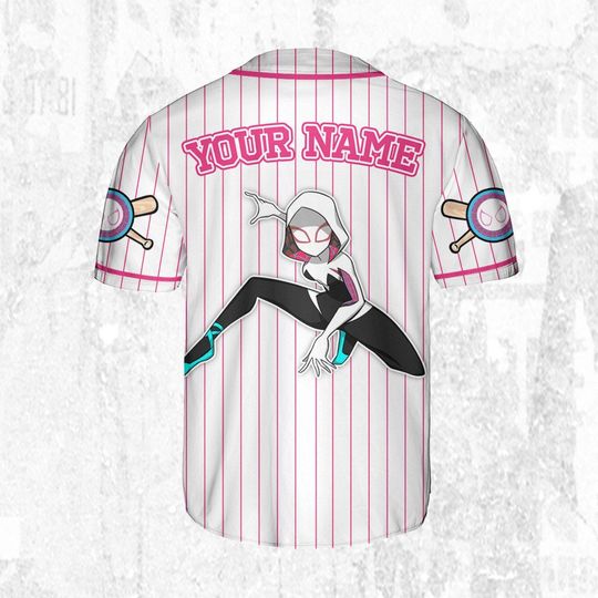 Custom Disney Spiderman Spiderverse SpiderGwen Baseball Jersey