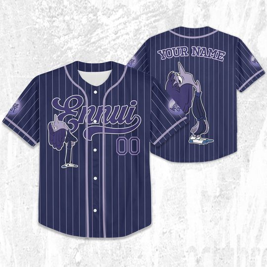 Custom Disney Inside Out Ennui Simple Navy Baseball Jersey, Disney Baseball Jersey