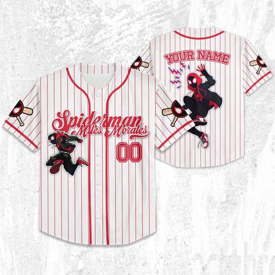 Custom Disney Spiderman Spiderverse Miles Morales Baseball Jersey