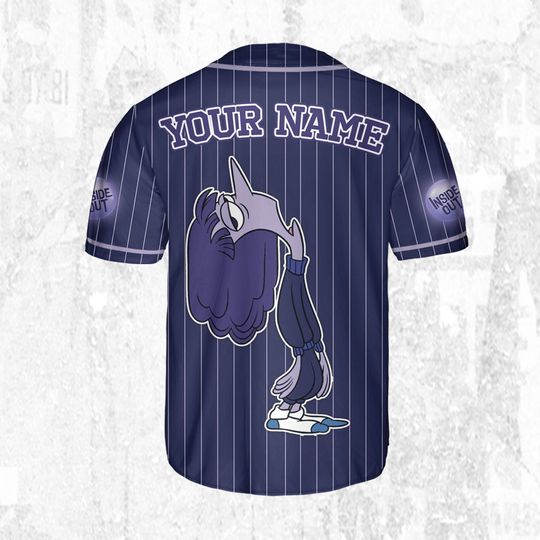 Custom Disney Inside Out Ennui Simple Navy Baseball Jersey, Disney Baseball Jersey