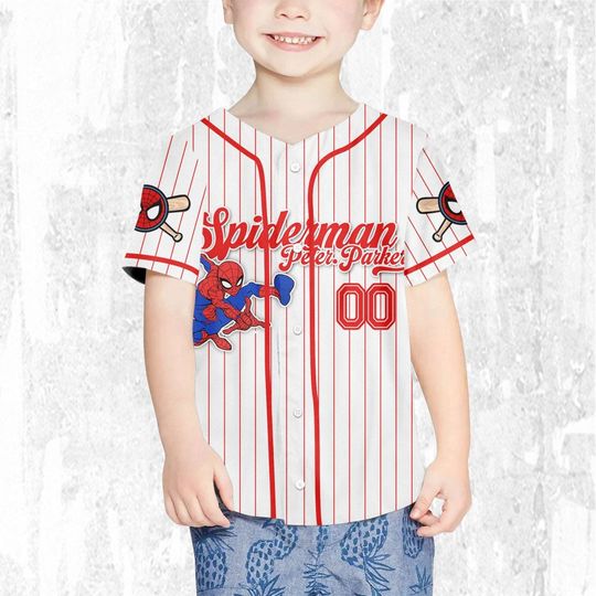 Custom Disney Spiderman Spiderverse Peter Parker Baseball Jersey