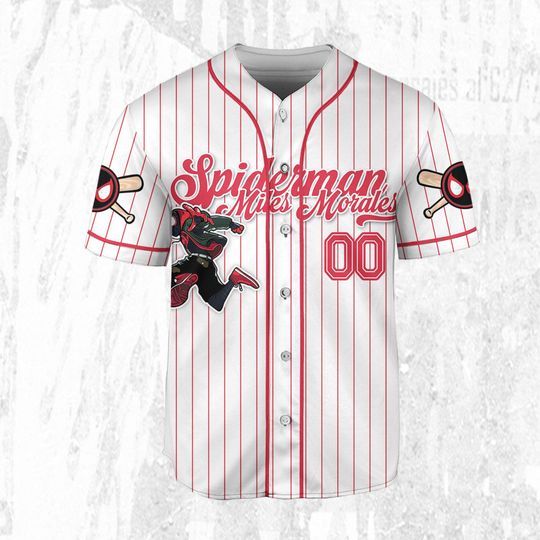 Custom Disney Spiderman Spiderverse Miles Morales Baseball Jersey