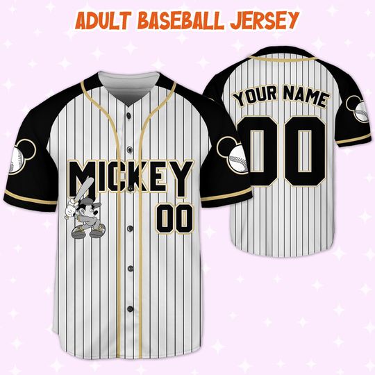 Personalize Disney Mickey Black Grey Color Jersey, Personalized Disney