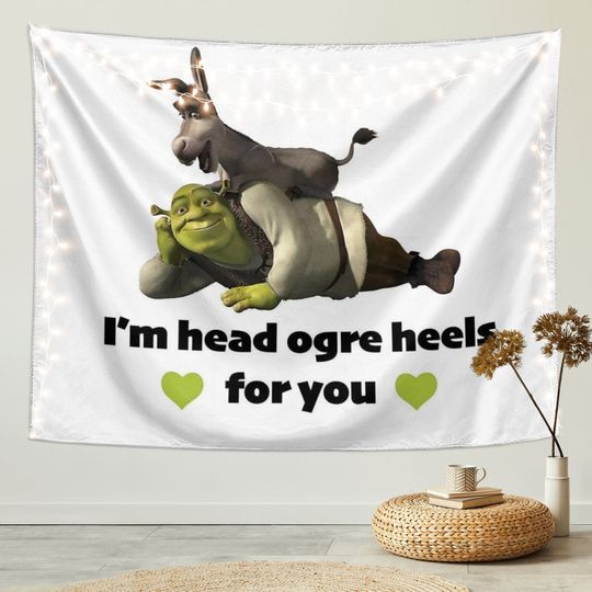 Funny Meme Tapestry Shrek Tapestry, Wall Hanging Backdrop Party Decor