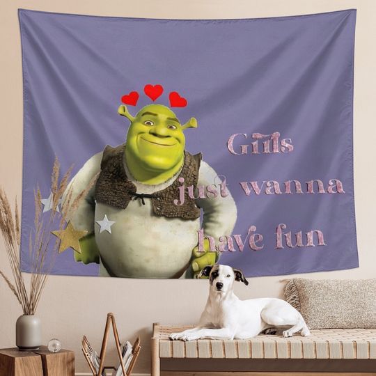Funny Meme Tapestry Shrek Tapestry, Wall Hanging Aesthetic Art Tapestries